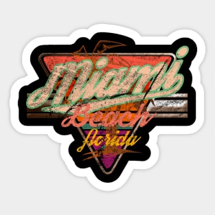 Miami Beach Florida vintage logoMia badge palm tree distressed Sticker